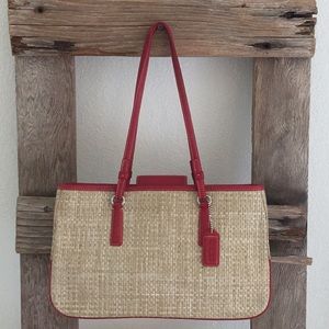 Coach Red and Staw Purse Rare Limited Edition
